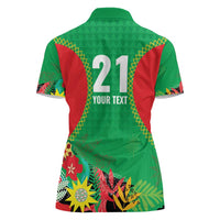 Custom Caribbean Cricket St Kitts and Nevis Women Polo Shirt Two Islands One Fire Patriots Crown 2025 - Green - Wonder Print Shop
