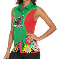 Custom Caribbean Cricket St Kitts and Nevis Women Sleeveless Polo Shirt Two Islands One Fire Patriots Crown 2025 - Green - Wonder Print Shop
