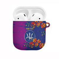 Custom Women’s Cricket Barbados Floral Series AirPods Case Blue Pink Pride of Barbados