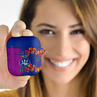 Custom Women’s Cricket Barbados Floral Series AirPods Case Blue Pink Pride of Barbados