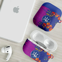 Custom Women’s Cricket Barbados Floral Series AirPods Case Blue Pink Pride of Barbados