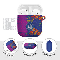 Custom Women’s Cricket Barbados Floral Series AirPods Case Blue Pink Pride of Barbados