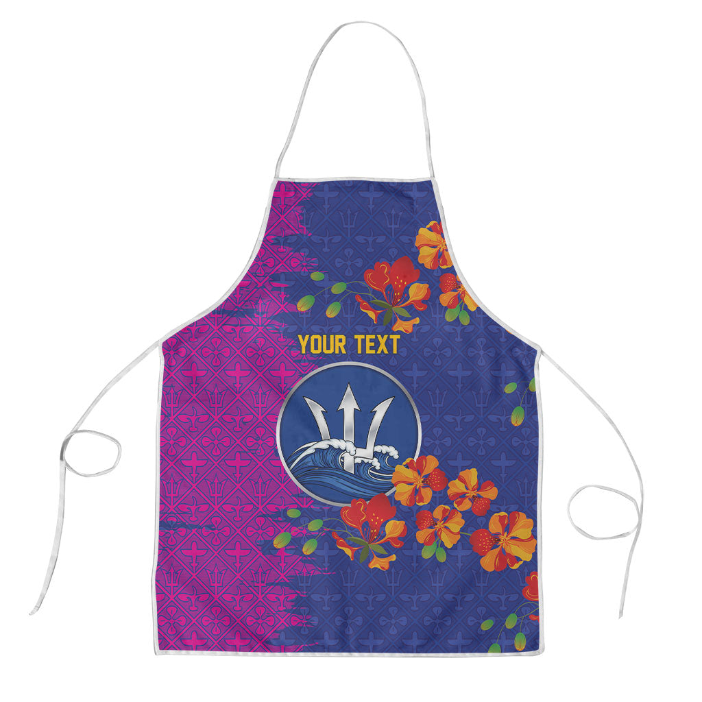 Custom Women’s Cricket Barbados Floral Series Apron Blue Pink Pride of Barbados