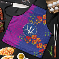 Custom Women’s Cricket Barbados Floral Series Apron Blue Pink Pride of Barbados