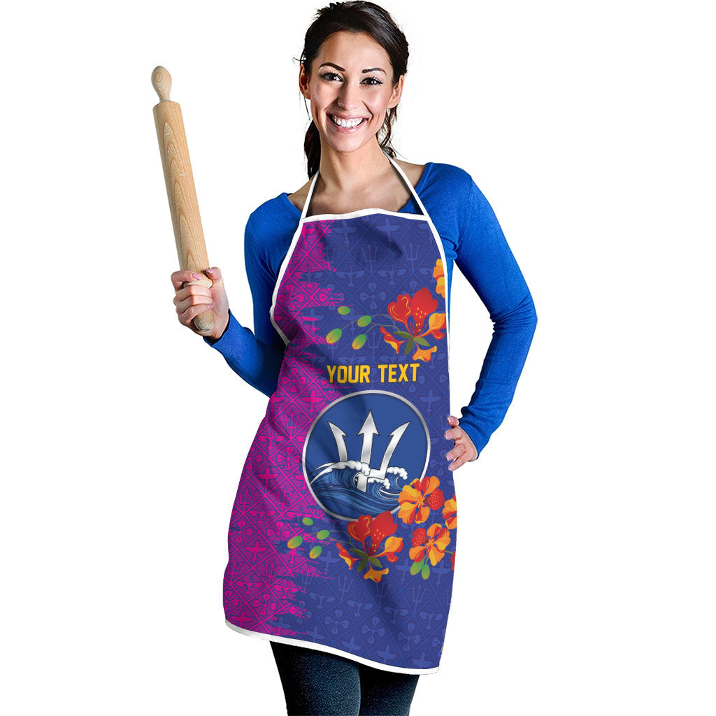 Custom Women’s Cricket Barbados Floral Series Apron Blue Pink Pride of Barbados