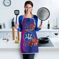 Custom Women’s Cricket Barbados Floral Series Apron Blue Pink Pride of Barbados