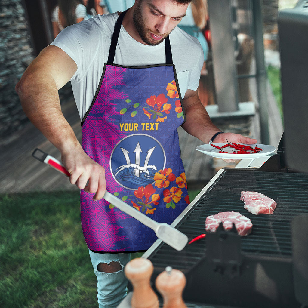 Custom Women’s Cricket Barbados Floral Series Apron Blue Pink Pride of Barbados