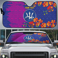 Custom Women’s Cricket Barbados Floral Series Auto Sun Shade Blue Pink Pride of Barbados