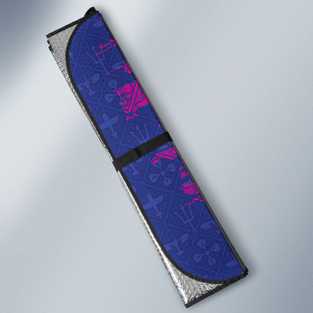 Custom Women’s Cricket Barbados Floral Series Auto Sun Shade Blue Pink Pride of Barbados