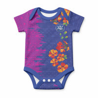 Custom Women’s Cricket Barbados Floral Series Baby Onesie Blue Pink Pride of Barbados
