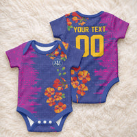 Custom Women’s Cricket Barbados Floral Series Baby Onesie Blue Pink Pride of Barbados