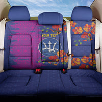 Custom Women’s Cricket Barbados Floral Series Back Car Seat Cover Blue Pink Pride of Barbados