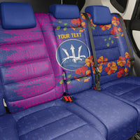 Custom Women’s Cricket Barbados Floral Series Back Car Seat Cover Blue Pink Pride of Barbados
