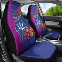 Custom Women’s Cricket Barbados Floral Series Car Seat Cover Blue Pink Pride of Barbados