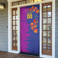 Custom Women’s Cricket Barbados Floral Series Door Cover Blue Pink Pride of Barbados