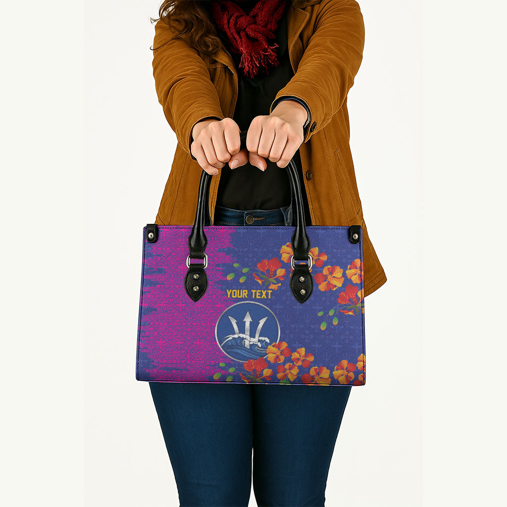 Custom Women’s Cricket Barbados Floral Series Leather Bag Blue Pink Pride of Barbados