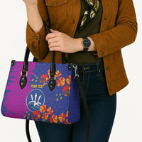 Custom Women’s Cricket Barbados Floral Series Leather Bag Blue Pink Pride of Barbados