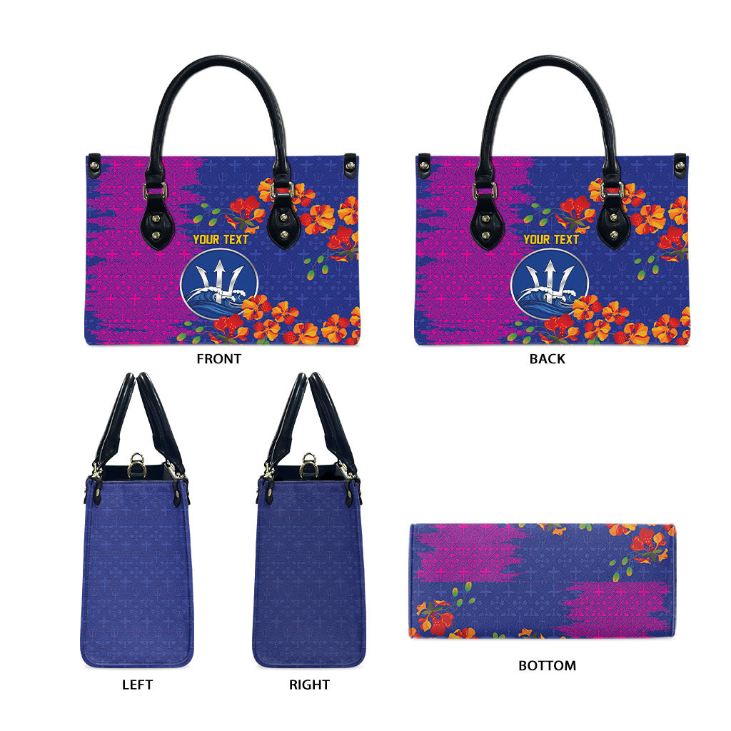 Custom Women’s Cricket Barbados Floral Series Leather Bag Blue Pink Pride of Barbados