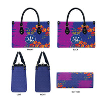 Custom Women’s Cricket Barbados Floral Series Leather Bag Blue Pink Pride of Barbados