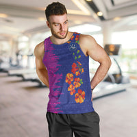 Custom Women’s Cricket Barbados Floral Series Men Tank Top Blue Pink Pride of Barbados