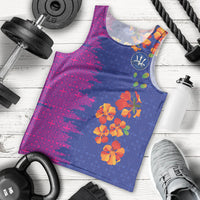 Custom Women’s Cricket Barbados Floral Series Men Tank Top Blue Pink Pride of Barbados