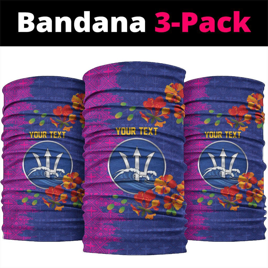 Custom Women’s Cricket Barbados Floral Series Neck Gaiter Blue Pink Pride of Barbados