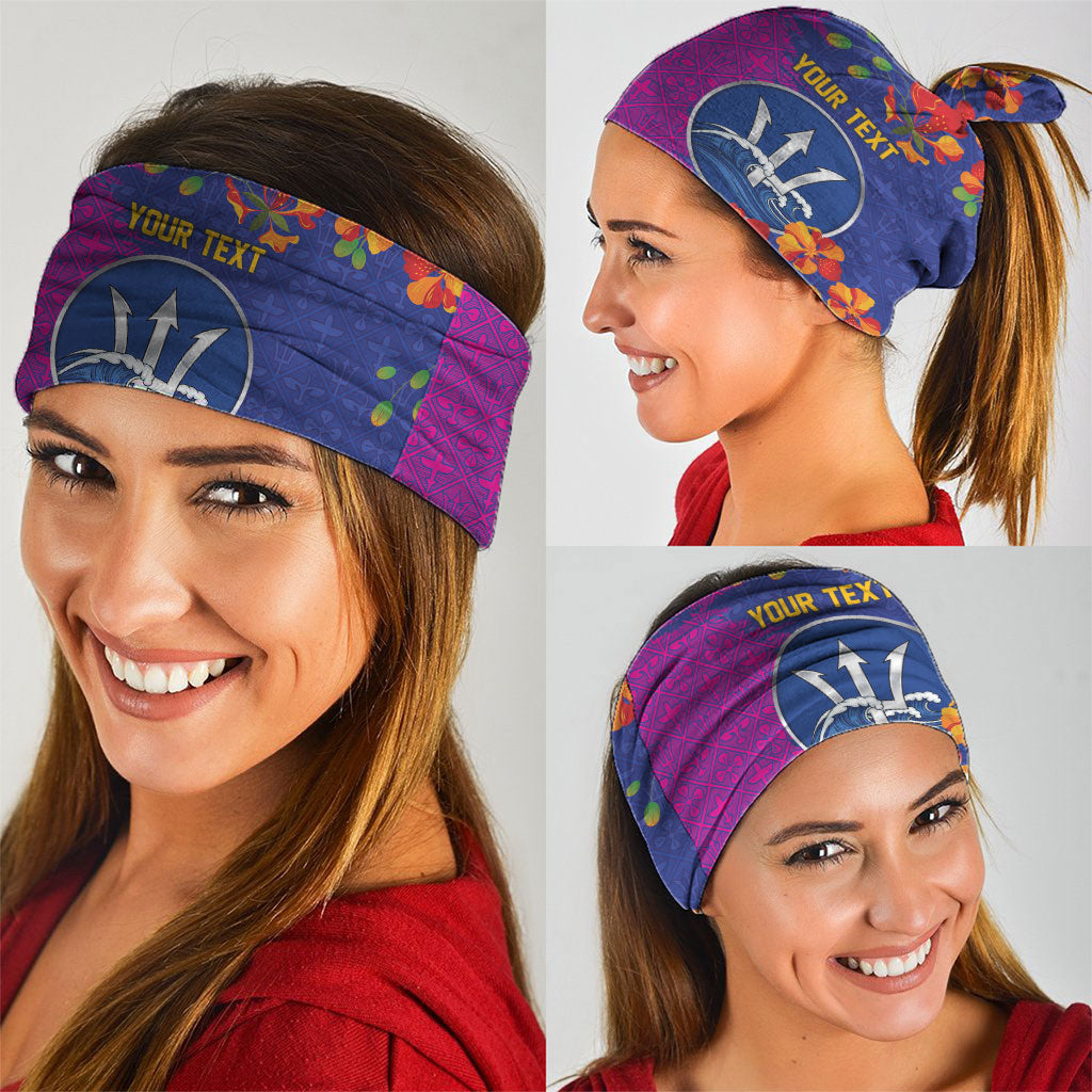 Custom Women’s Cricket Barbados Floral Series Neck Gaiter Blue Pink Pride of Barbados