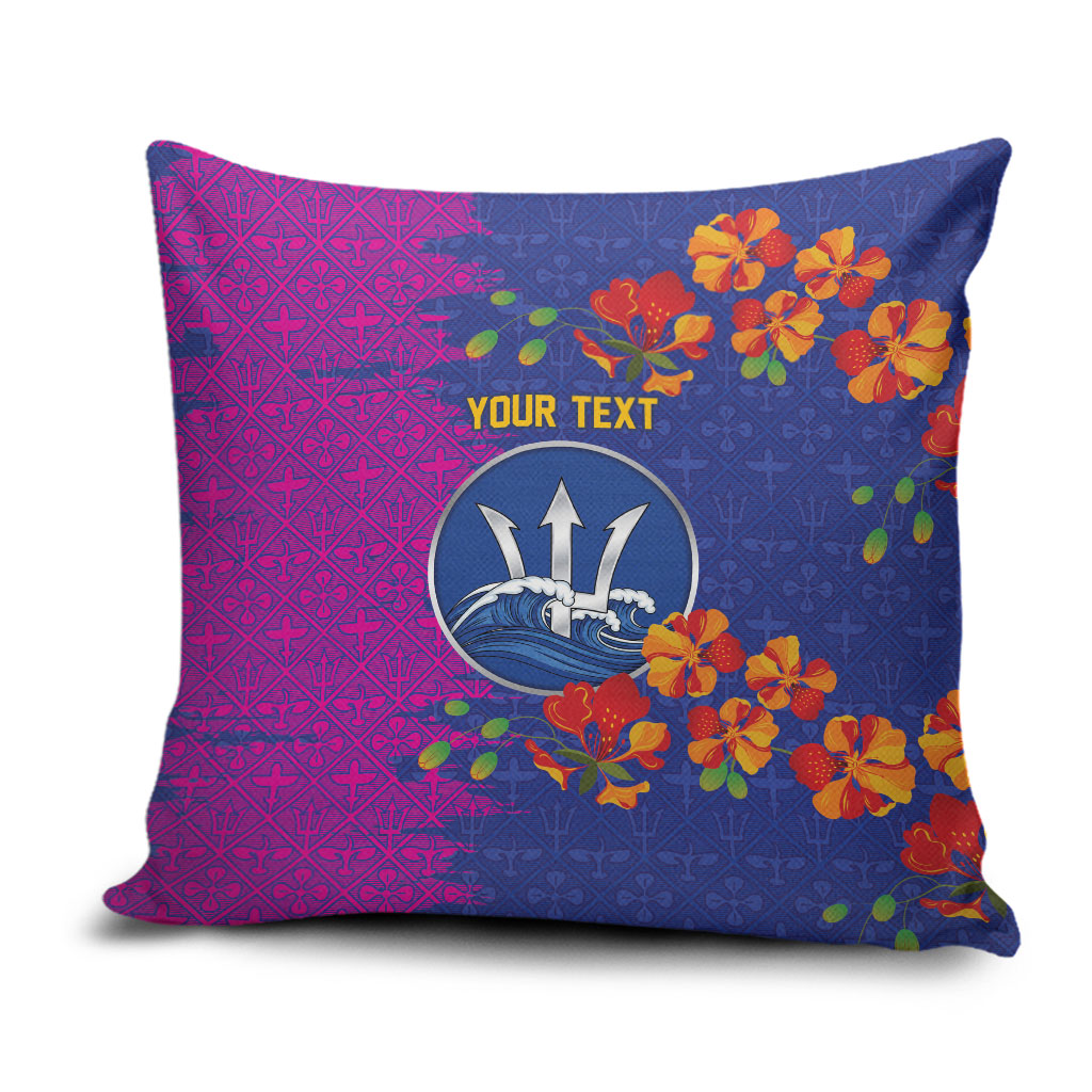 Custom Women’s Cricket Barbados Floral Series Pillow Cover Blue Pink Pride of Barbados