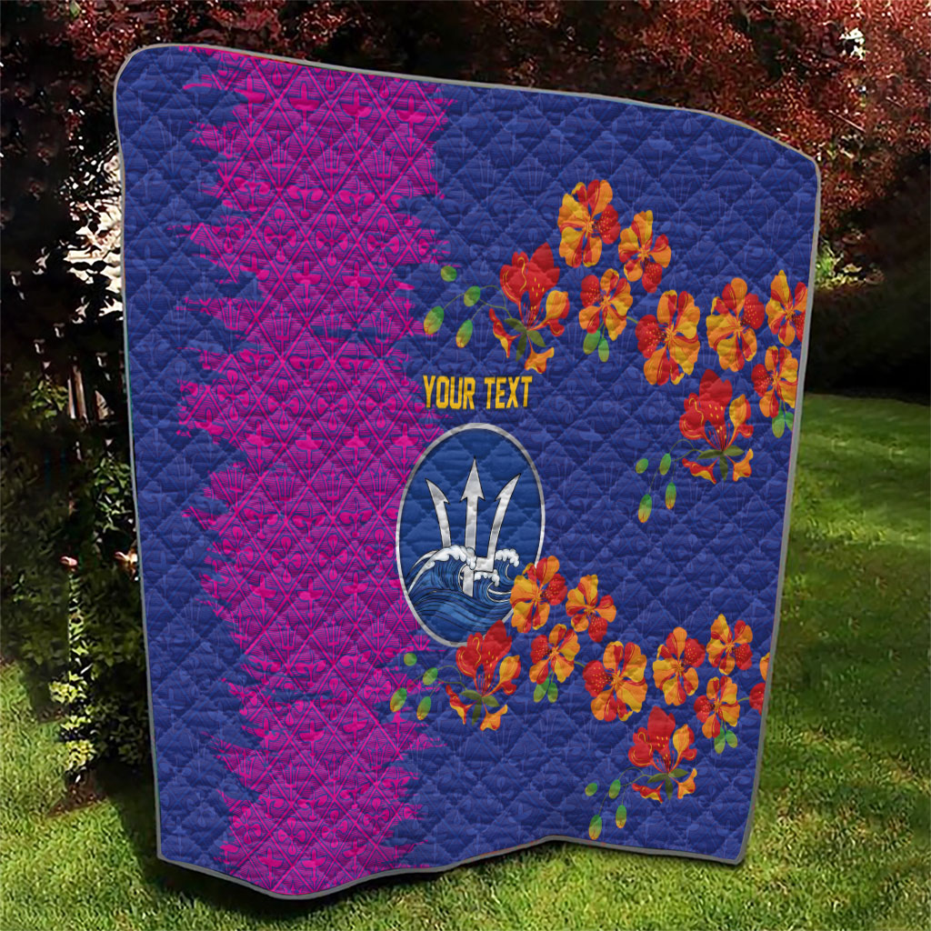 Custom Women’s Cricket Barbados Floral Series Quilt Blue Pink Pride of Barbados