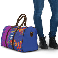 Custom Women’s Cricket Barbados Floral Series Travel Bag Blue Pink Pride of Barbados