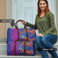 Custom Women’s Cricket Barbados Floral Series Travel Bag Blue Pink Pride of Barbados