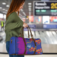 Custom Women’s Cricket Barbados Floral Series Travel Bag Blue Pink Pride of Barbados