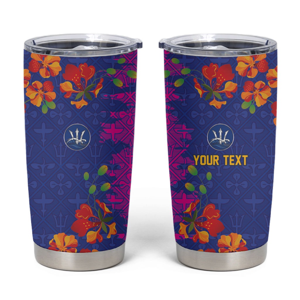 Custom Women’s Cricket Barbados Floral Series Tumbler Cup Blue Pink Pride of Barbados