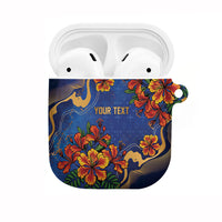 Custom Women’s Cricket Barbados Floral Series AirPods Case Royal Blue Pride of Barbados