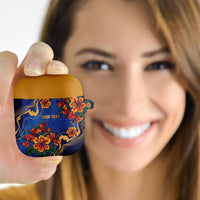 Custom Women’s Cricket Barbados Floral Series AirPods Case Royal Blue Pride of Barbados
