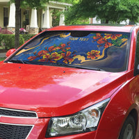 Custom Women’s Cricket Barbados Floral Series Auto Sun Shade Royal Blue Pride of Barbados