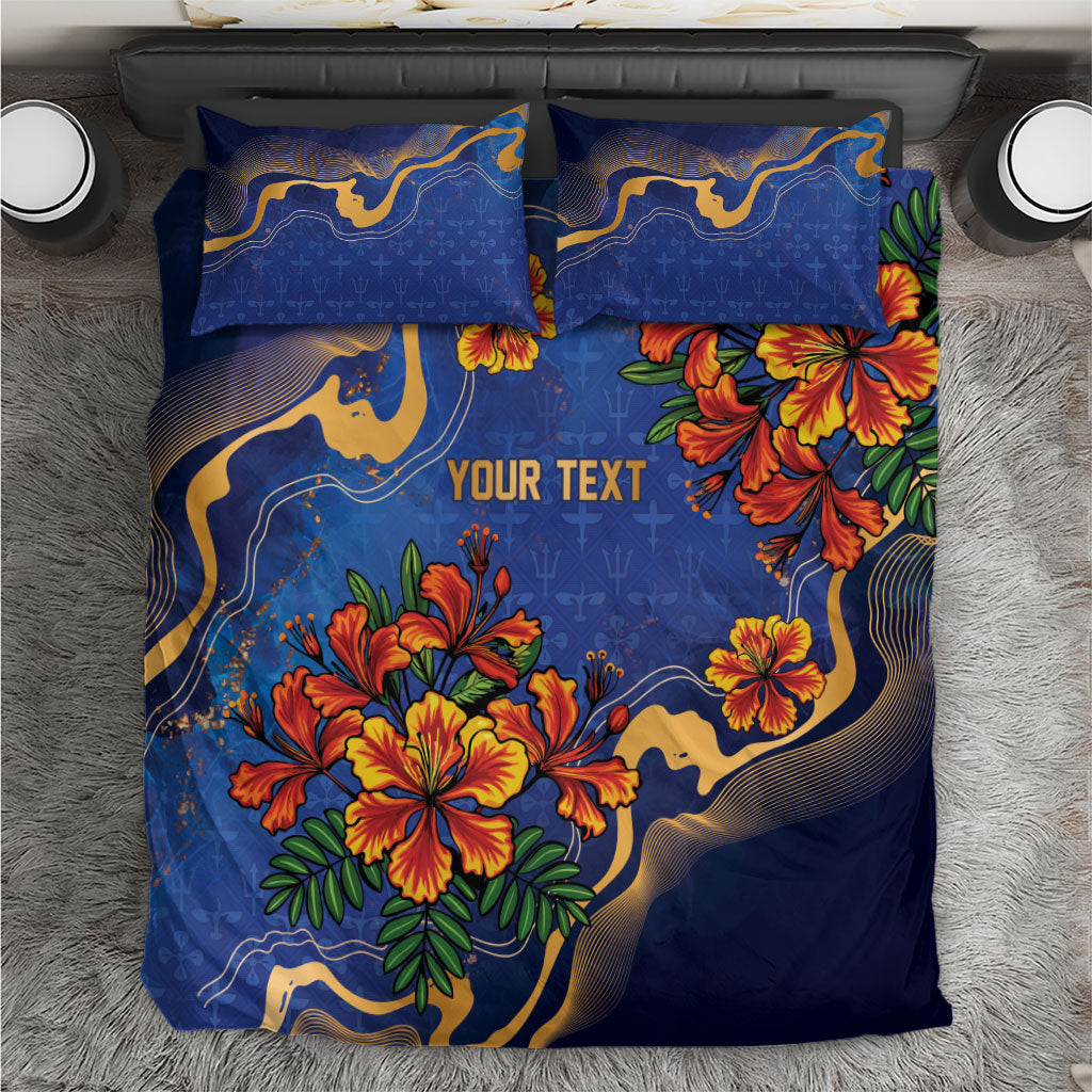 Custom Women’s Cricket Barbados Floral Series Bedding Set Royal Blue Pride of Barbados