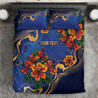 Custom Women’s Cricket Barbados Floral Series Bedding Set Royal Blue Pride of Barbados