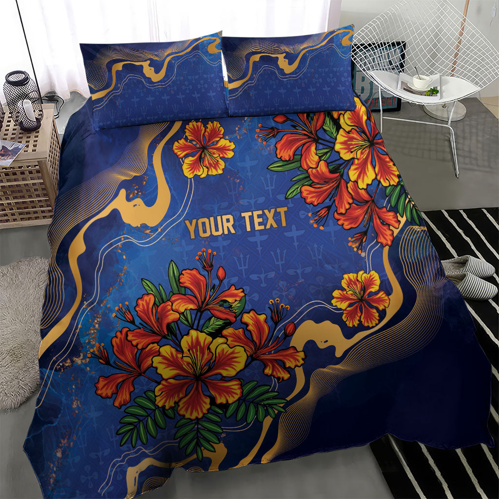 Custom Women’s Cricket Barbados Floral Series Bedding Set Royal Blue Pride of Barbados