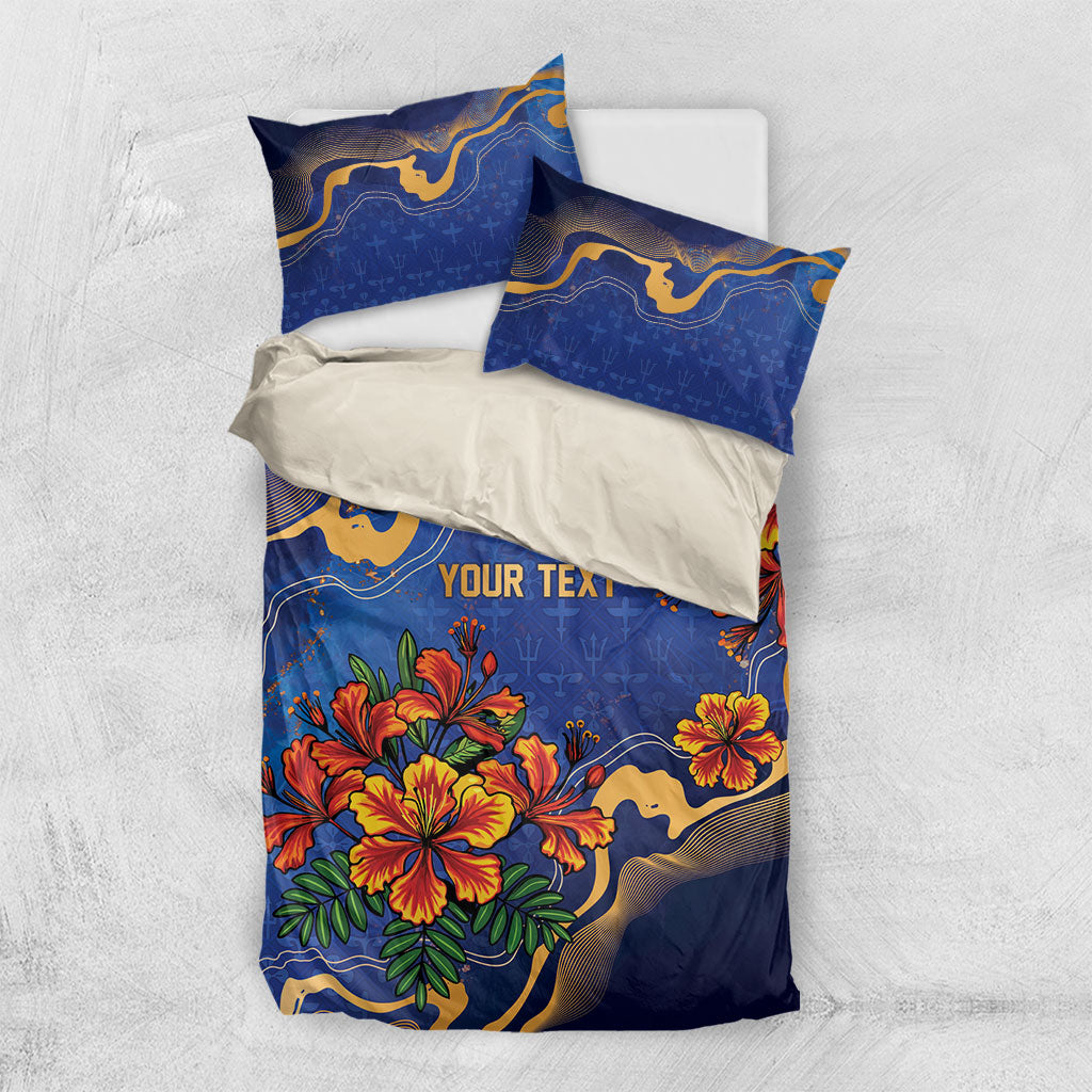 Custom Women’s Cricket Barbados Floral Series Bedding Set Royal Blue Pride of Barbados