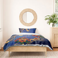 Custom Women’s Cricket Barbados Floral Series Bedding Set Royal Blue Pride of Barbados