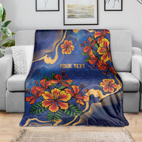 Custom Women’s Cricket Barbados Floral Series Blanket Royal Blue Pride of Barbados