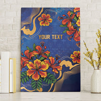 Custom Women’s Cricket Barbados Floral Series Canvas Wall Art Royal Blue Pride of Barbados