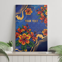 Custom Women’s Cricket Barbados Floral Series Canvas Wall Art Royal Blue Pride of Barbados