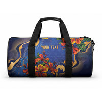 Custom Women’s Cricket Barbados Floral Series Duffle Bag Royal Blue Pride of Barbados