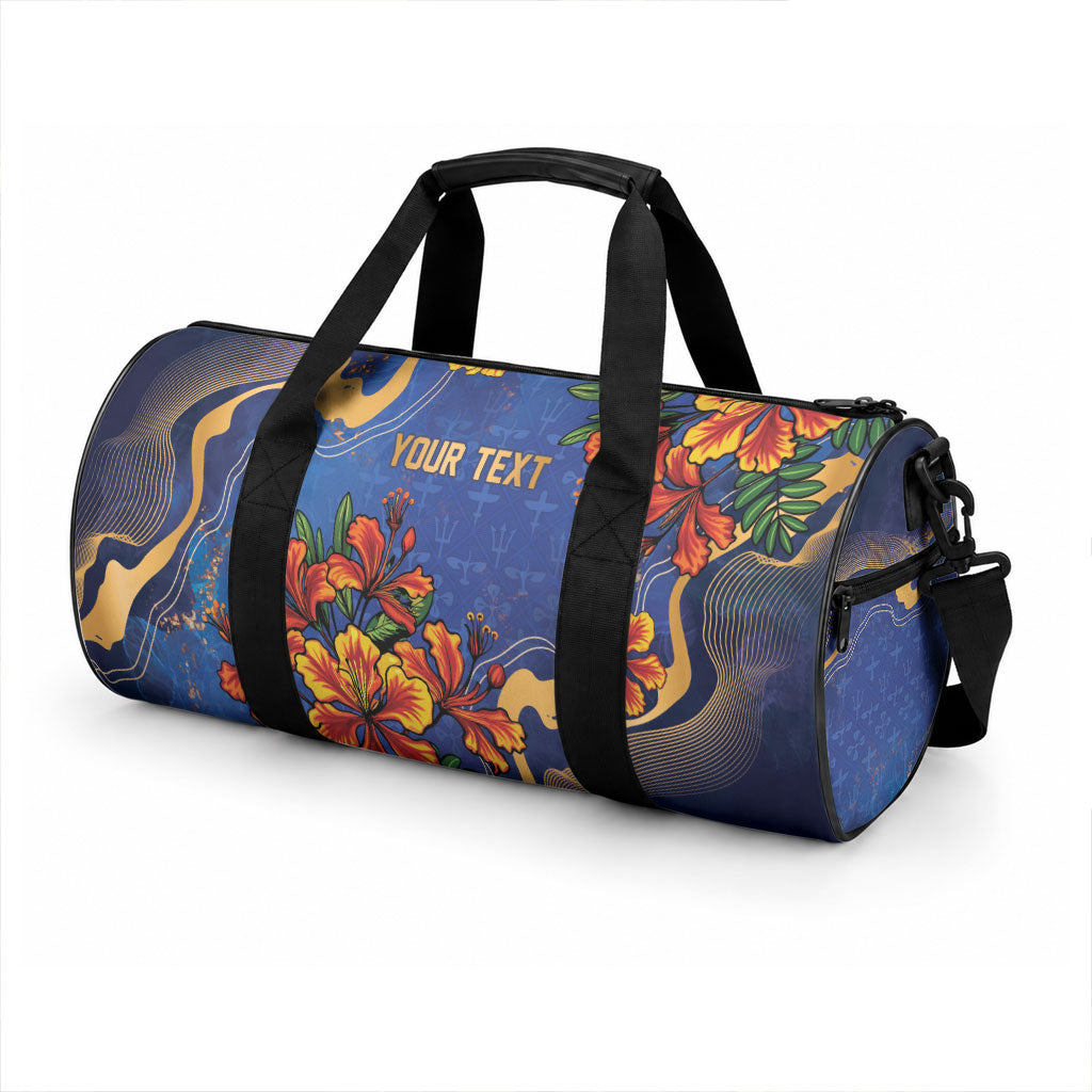 Custom Women’s Cricket Barbados Floral Series Duffle Bag Royal Blue Pride of Barbados