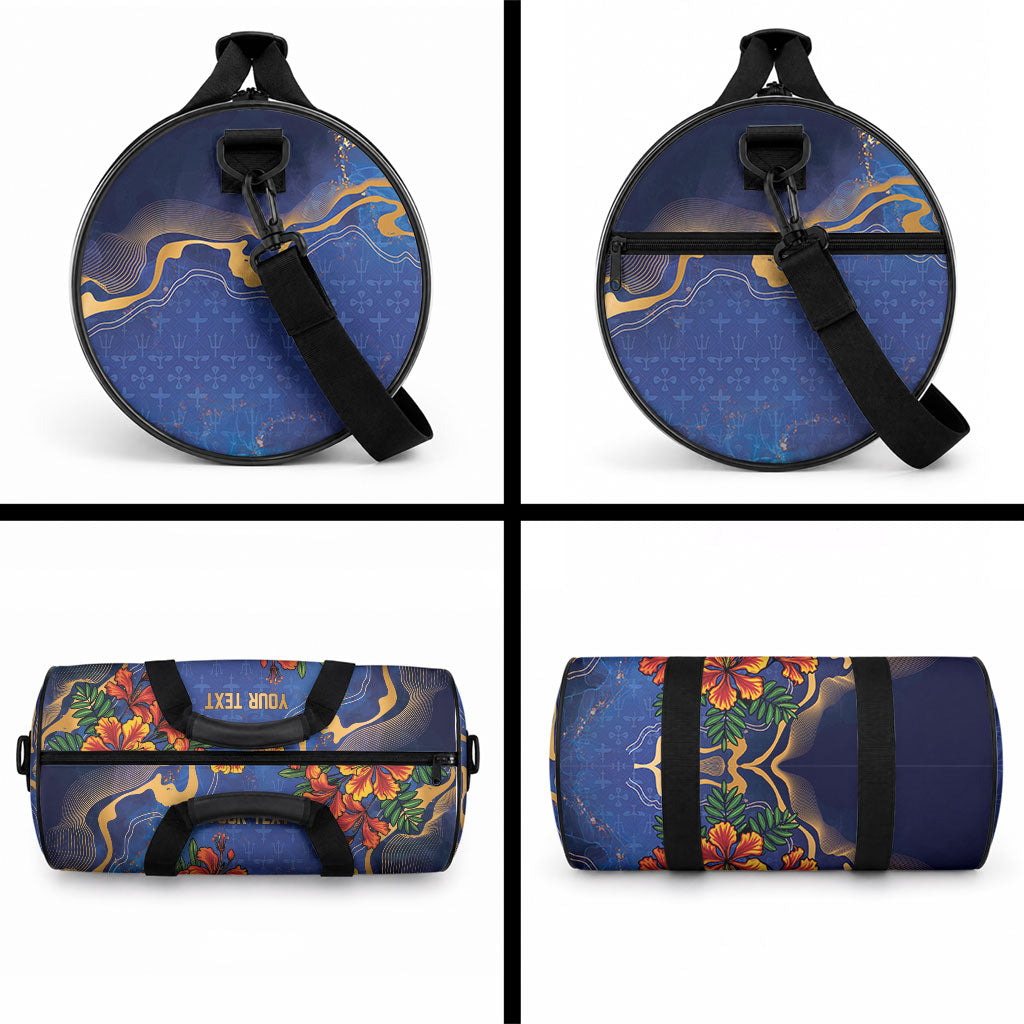 Custom Women’s Cricket Barbados Floral Series Duffle Bag Royal Blue Pride of Barbados