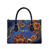 Custom Women’s Cricket Barbados Floral Series Leather Bag Royal Blue Pride of Barbados