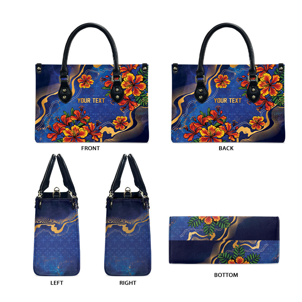 Custom Women’s Cricket Barbados Floral Series Leather Bag Royal Blue Pride of Barbados