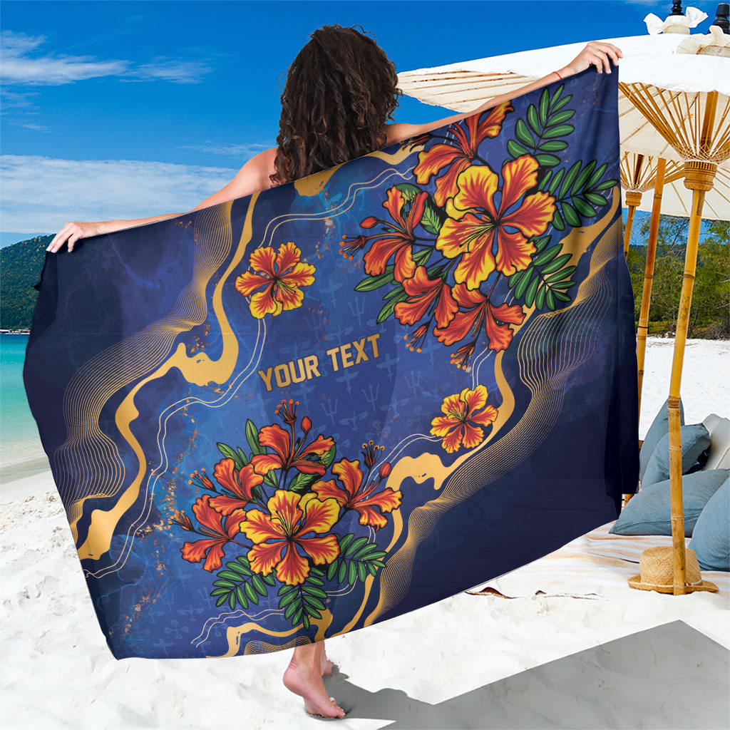 Custom Women’s Cricket Barbados Floral Series Sarong Royal Blue Pride of Barbados